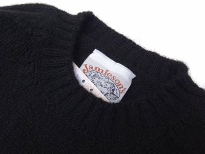 画像3: Jamieson’s (ジャミーソンズ) Plain Saddle Shoulder crew neck ブラック