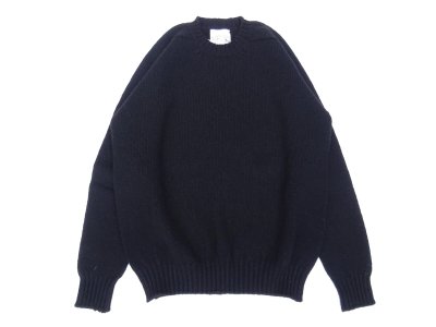 画像1: Jamieson’s (ジャミーソンズ) Plain Saddle Shoulder crew neck ブラック