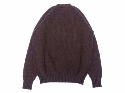 画像2: Jamieson’s (ジャミーソンズ) Plain Saddle Shoulder crew neck ミディアムブラウン