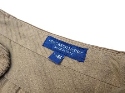 画像3: RICCARDO METHA (リカルドメッサ) 1TUCK WIDE PANTS CORDUROY カーキ