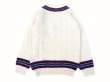 画像2: DULYN KNITWEAR (デュリンニットウェア) CRIKET P/O SWEATER アラン/バーガンディー/グレー (2)