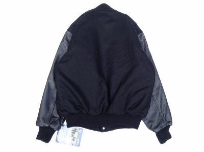 画像2: GAME SPORTSWEAR (ゲームスポーツウェア) Varsity Wool Leather Jacket ブラック×ブラック