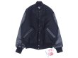 画像1: GAME SPORTSWEAR (ゲームスポーツウェア) Varsity Wool Leather Jacket ブラック×ブラック (1)