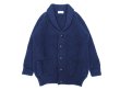 画像1: Mars Knitwear (マーズニットウェア) WILLIAM SHAWL COLLAR ネイビー (1)