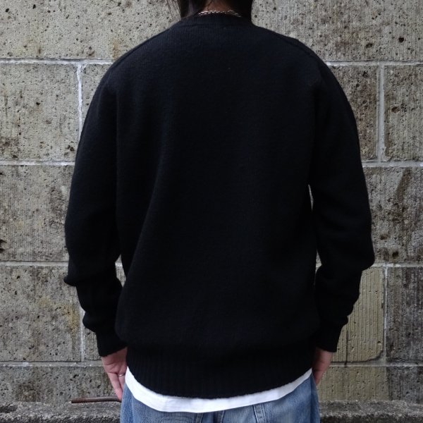 画像7: Jamieson’s (ジャミーソンズ) Plain Saddle Shoulder crew neck ブラック (7)