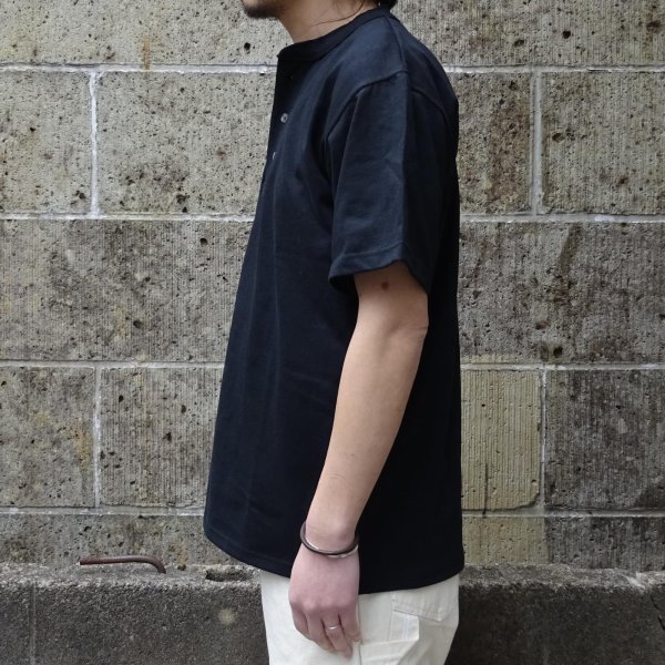 画像5: CalCru (カルクルー) 3 Button 7.2 oz Henley ブラック (5)