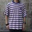 画像1: THOUSAND MILE (サウザンドマイル) SHORT SLEEVE MULTI BORDER T-SHIRT 白×赤×紺×青 (1)