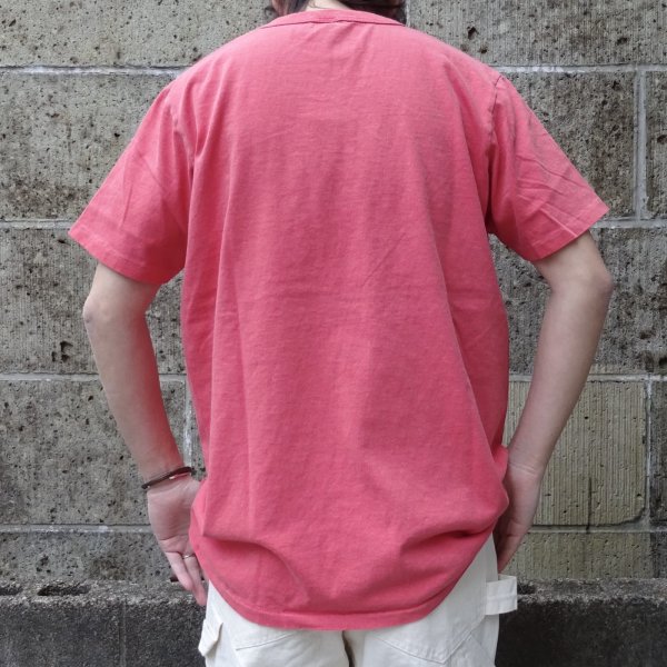画像6: VELVASHEEN (ベルバシーン) 14/1 (PIGMENT) S/S C/N TEE W/PKT フェニックスレッド (6)