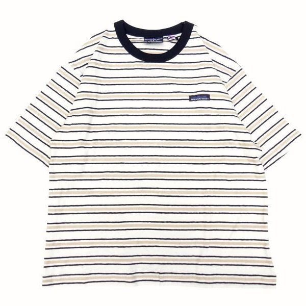 画像1: THOUSAND MILE (サウザンドマイル) SHORT SLEEVE MULTI BORDER T-SHIRT 白×黒×ベージュ (1)