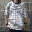 画像5: THOUSAND MILE (サウザンドマイル) SHORT SLEEVE MULTI BORDER T-SHIRT 白×黒×ベージュ (5)