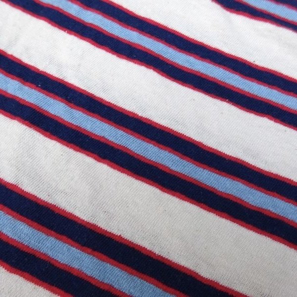 画像4: THOUSAND MILE (サウザンドマイル) SHORT SLEEVE MULTI BORDER T-SHIRT 白×赤×紺×青 (4)