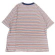 画像2: THOUSAND MILE (サウザンドマイル) SHORT SLEEVE MULTI BORDER T-SHIRT 茶×薄茶×紺 (2)