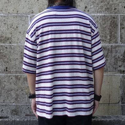画像3: THOUSAND MILE (サウザンドマイル) SHORT SLEEVE MULTI BORDER T-SHIRT 白×赤×紺×青