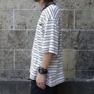 画像2: THOUSAND MILE (サウザンドマイル) SHORT SLEEVE MULTI BORDER T-SHIRT 白×黒×ベージュ