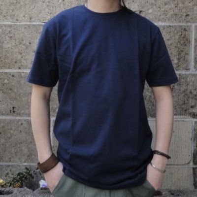 画像1: Article 10. (アーティクルテン.) S/S ROUND NECK SUPIMA COTTON T-SHIRTS ネイビー