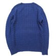 画像2: Original Blues (オリジナルブルース) CABLE CREWNECK ダークネイビー  (2)