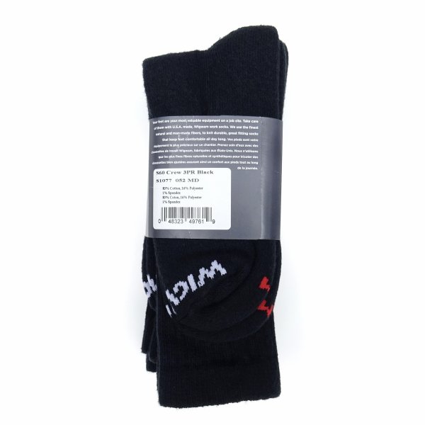 画像2: WIGWAM (ウィグワム) Super 60 Crew 3P Socks ブラック (2)