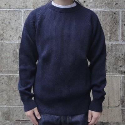 画像1: VINCENT ET MIREILLE (ヴァンソンエミレイユ) CREW NECK SWEATER 8GG AZE ネイビー
