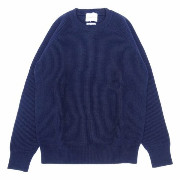 画像1: VINCENT ET MIREILLE (ヴァンソンエミレイユ) CREW NECK SWEATER 8GG AZE ネイビー (1)