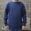 画像4: Original Blues (オリジナルブルース) CABLE CREWNECK ダークネイビー  (4)