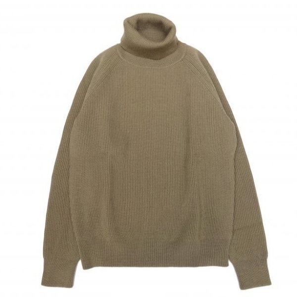 画像1: VINCENT ET MIREILLE (ヴァンソンエミレイユ) TURTLE NECK SWEATER 8GG AZE カーキ (1)