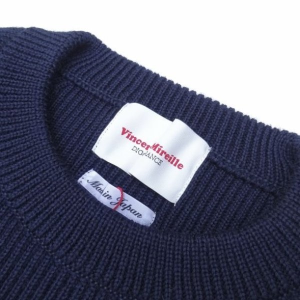 画像3: VINCENT ET MIREILLE (ヴァンソンエミレイユ) CREW NECK SWEATER 8GG AZE ネイビー (3)