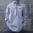 画像9: KEY (キー) Long Sleeve Zip Front Logger Shirt ヒッコリーストライプ (9)