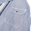 画像7: KEY (キー) Long Sleeve Zip Front Logger Shirt ヒッコリーストライプ (7)