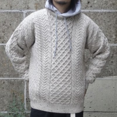 画像1: CARRAIG DONN (キャレイグドン) CABLE KNIT ブラウン