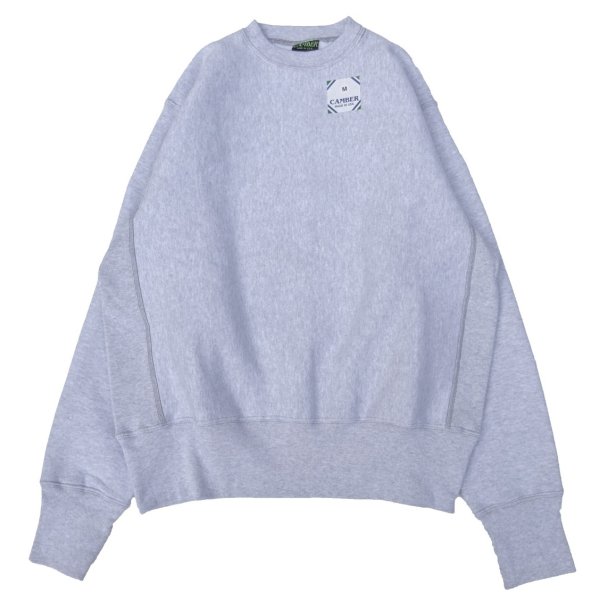 画像1: CAMBER (キャンバー) CROSS KNIT CREW NECK グレー (1)