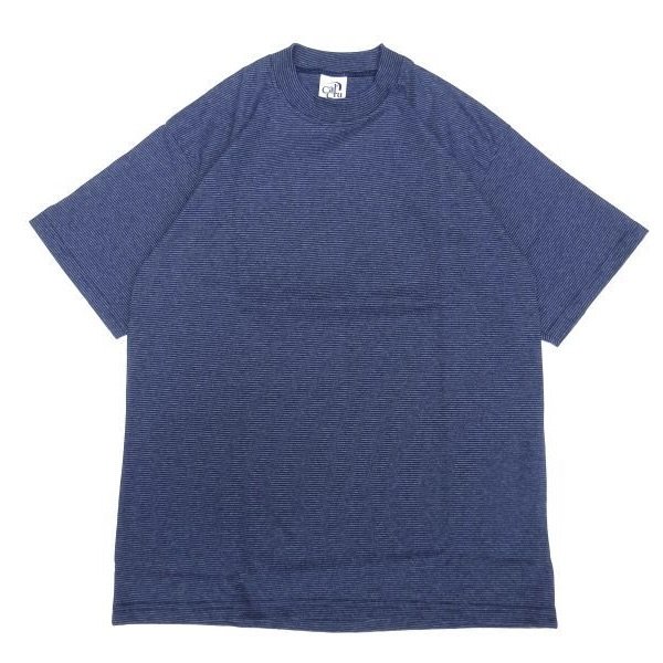 画像1: CalCru (カルクルー) 5.5oz Adult 1/16 microstripe T-shirt ネイビー (1)