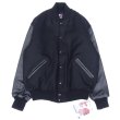 画像1: GAME SPORTSWEAR (ゲームスポーツウェア) Varsity Wool Leather Jacket ブラック×ブラック (1)