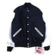 画像1: GAME SPORTSWEAR (ゲームスポーツウェア) Varsity Wool Leather Jacket ダークネイビー (1)