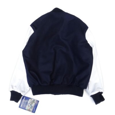 画像2: GAME SPORTSWEAR (ゲームスポーツウェア) Varsity Wool Leather Jacket ダークネイビー