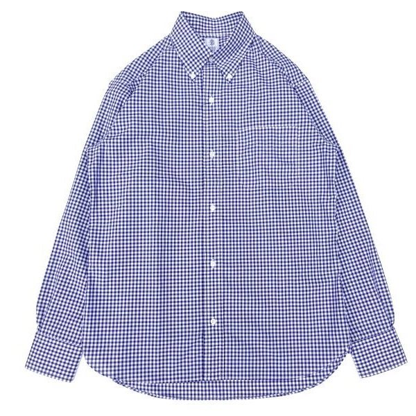 画像1: GAMBERT SHIRT (ギャンバートシャツ) B/D SHIRT BROADCLOTH GINGHAM CHECKS ネイビーギンガム (1)