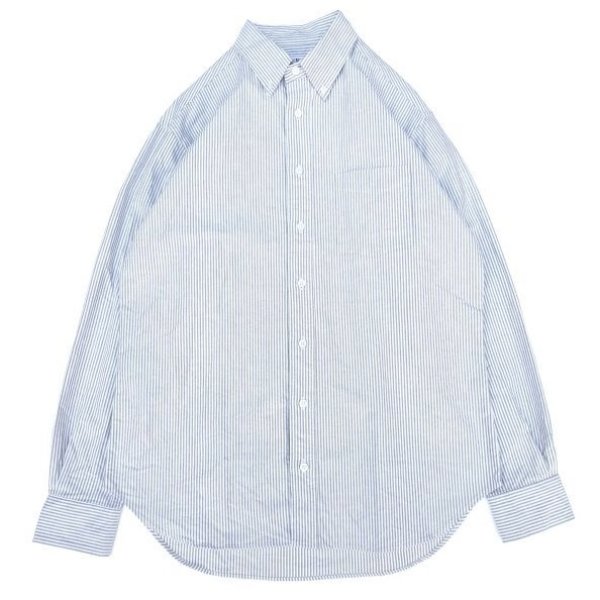 画像1: SERO (セロ ) B.D. REGULAR SHIRT OXFORD STRIPE ネイビーストライプ (1)