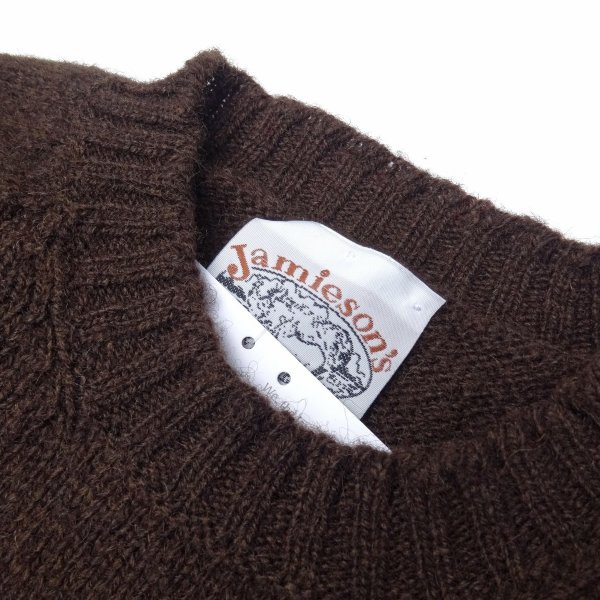 画像3: Jamieson’s (ジャミーソンズ) Plain Saddle Shoulder crew neck ミディアムブラウン (3)