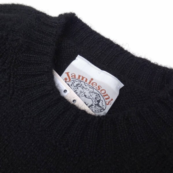 画像3: Jamieson’s (ジャミーソンズ) Plain Saddle Shoulder crew neck ブラック (3)