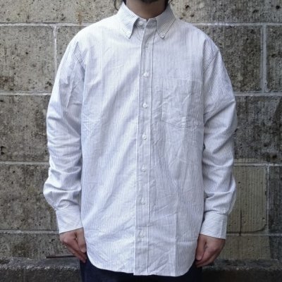 画像1: SERO (セロ ) B.D. REGULAR SHIRT OXFORD STRIPE ネイビーストライプ