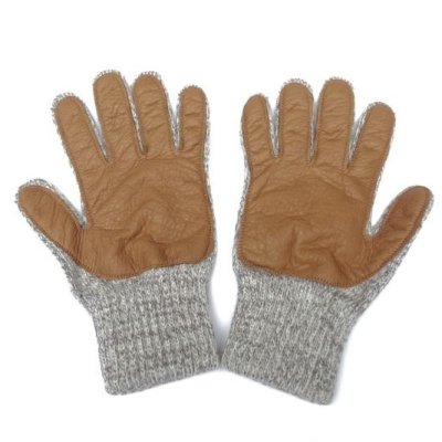 画像2: NEWBERRY KNITTING (ニューベリーニッティング) Mens Glove with Palm トラディショナルグレー