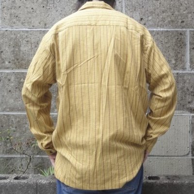 画像3: TWO PALMS (トゥーパームス) L/S with side slit ロバートカフマン ファブリック / Ponderosa plaids オークル ”SAMPLE”