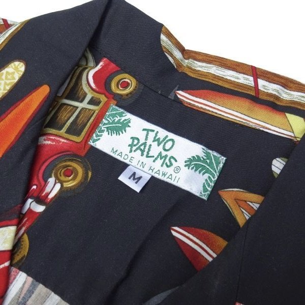 画像3: TWO PALMS (トゥーパームス) S/S Hawaiian Shirt / Rayon WOODY ブラック (3)