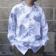 画像1: TWO PALMS (トゥーパームス) L/S Hawaiian collar shirt / Rayon PINEAPPLE MAP ホワイト (1)