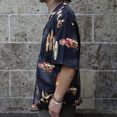 画像2: TWO PALMS (トゥーパームス) S/S Hawaiian Shirt / Rayon WOODY ブラック