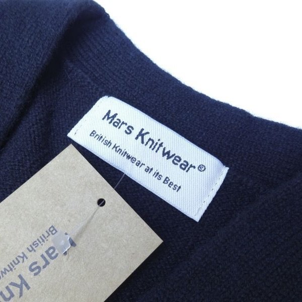 画像3: Mars Knitwear (マーズニットウェア) LAMBSWOOL V-NECK 2PKT CARDIGAN ブラック (3)