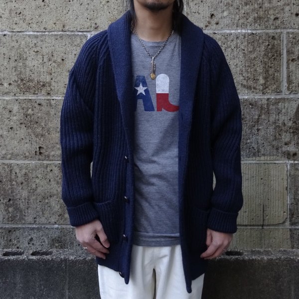 画像6: Mars Knitwear (マーズニットウェア) WILLIAM SHAWL COLLAR ネイビー (6)