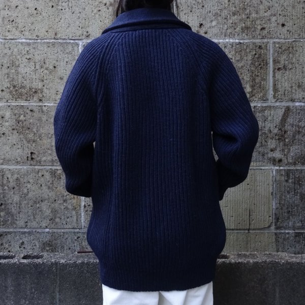 画像8: Mars Knitwear (マーズニットウェア) WILLIAM SHAWL COLLAR ネイビー (8)