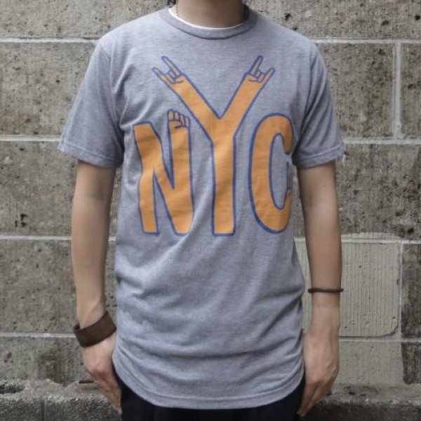 画像1: PALMER CASH (パルマーキャッシュ) NYC HANDS T-Shirts グレー  (1)