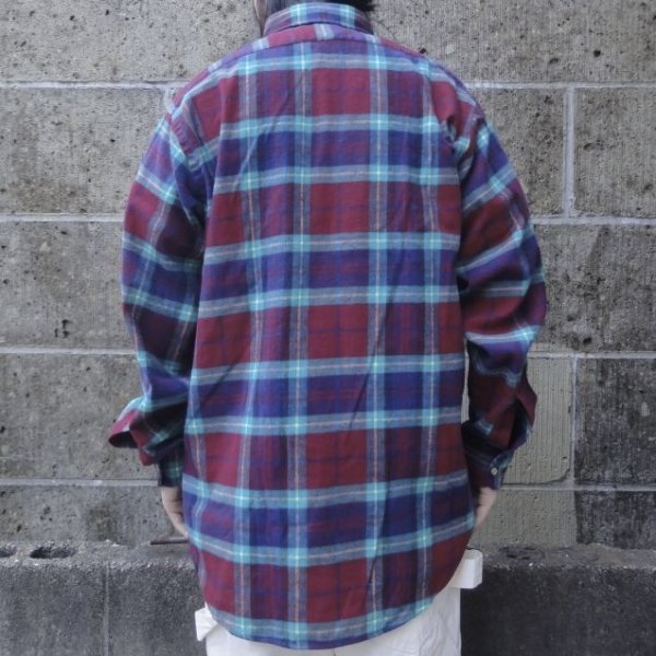 画像7: Deadstock 90's CLEVE (クリーブ) ライトフランネルシャツ A PLAID washed (7)
