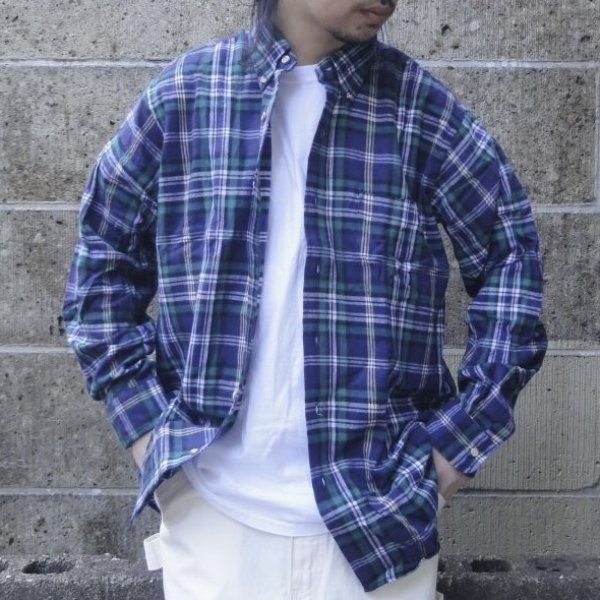 画像5: Deadstock 90's CLEVE (クリーブ) ライトフランネルシャツ B PLAID (5)
